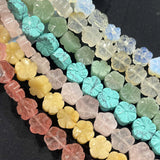 14mm Natural Flower Quartz Crystal Agates Jades Stone Beads Spacer Loose
