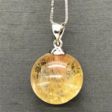 14mm Natural Rutilated Pendant Jewelry Wealth Gift Healing Crystal