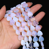 14mm Semi-precious Stone Beads Heart Tiger Eye Opal Agates Quartz