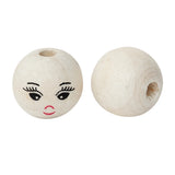 14mm Wood Spacer Beads Smile Face DIY Loose Beads, 100PCs