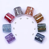 14mm Middle Hole Barrel Bling Beads Glitter Cylinder 20pcs