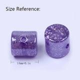 14mm Middle Hole Barrel Bling Beads Glitter Cylinder 20pcs