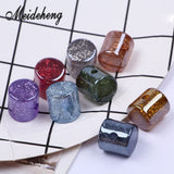 14mm Middle Hole Barrel Bling Beads Glitter Cylinder 20pcs