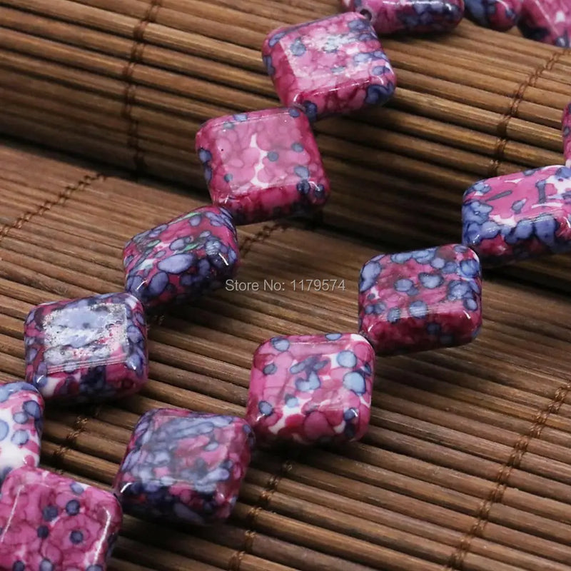 14mm Purple Riverstones Rain Flower Loose Beads for DIY Crafts
