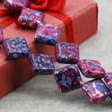 14mm Purple Riverstones Rain Flower Loose Beads for DIY Crafts