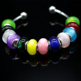 14mm Resin Silver Plated Charms Beads for Bracelets, DIY European Beads