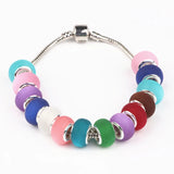 14mm Resin Charms Beads for Bracelets Silver Plated, 100pcs