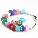 14mm Resin Charms Beads for Bracelets Silver Plated, 100pcs