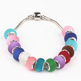 14mm Resin Charms Beads for Bracelets Silver Plated, 100pcs