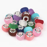 14mm Resin Charms Beads for Bracelets Silver Plated, 100pcs
