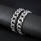 14mm Cuban Link Chain Bracelet Men Stainless Steel