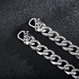 14mm Cuban Link Chain Bracelet Men Stainless Steel