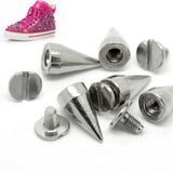 14mm Silver Cone Spots Metal Studs Rivets Spikes Screws DIY