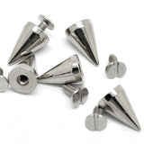 14mm Silver Cone Spots Metal Studs Rivets Spikes Screws DIY