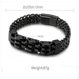 14mm 3-color 2-layer Stainless Steel Chain Bracelet Men's Metal Magnetic Buckle