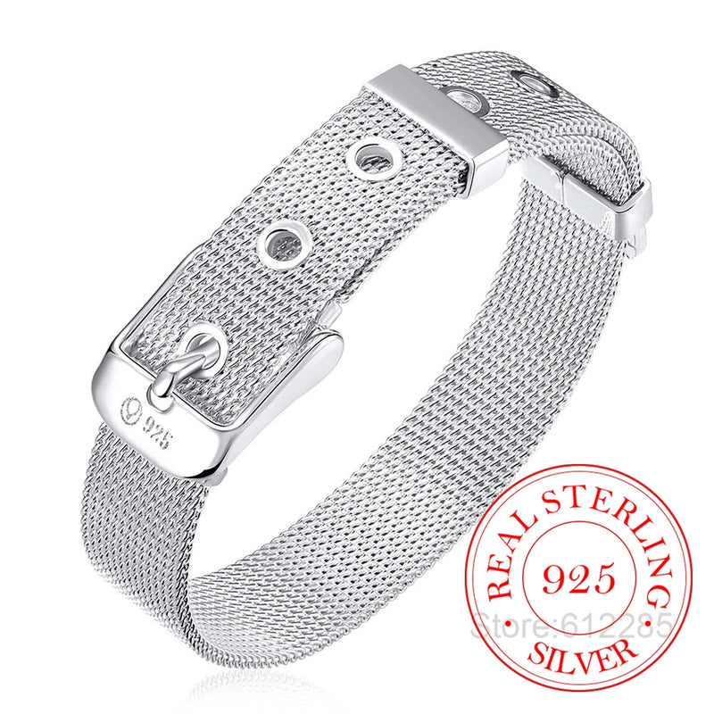 14mm Sterling Silver Watch Chain Bracelet for Women Men