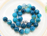 14mm Agate Round Faceted Necklace 18inch Beads Nature