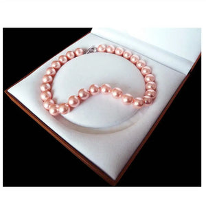 Hot Pink Shell Pearl Necklace 14mm