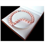 Hot Pink Shell Pearl Necklace 14mm