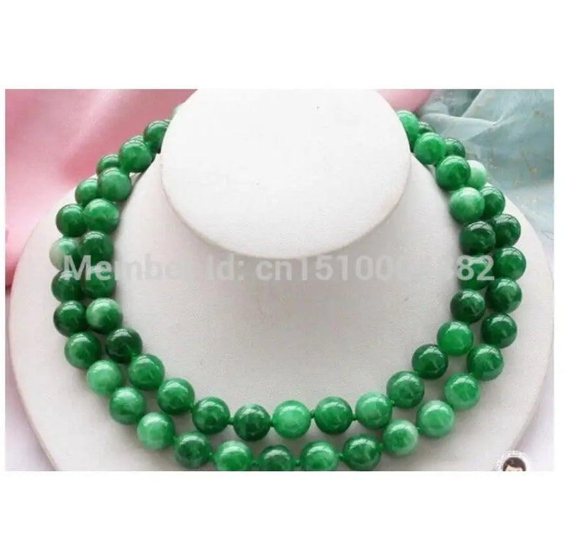 14mm Green TaiWan Jasper Bead Necklace