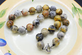 14mm Ocean Agate Round Yellow Necklace 18-Inch Beads Nature