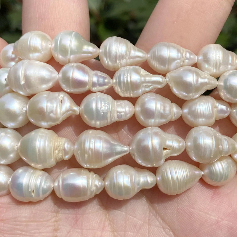 14pcs 8x12mm Freshwater Baroque Pearl Beads Jewelry Making Loose Spacer Beads