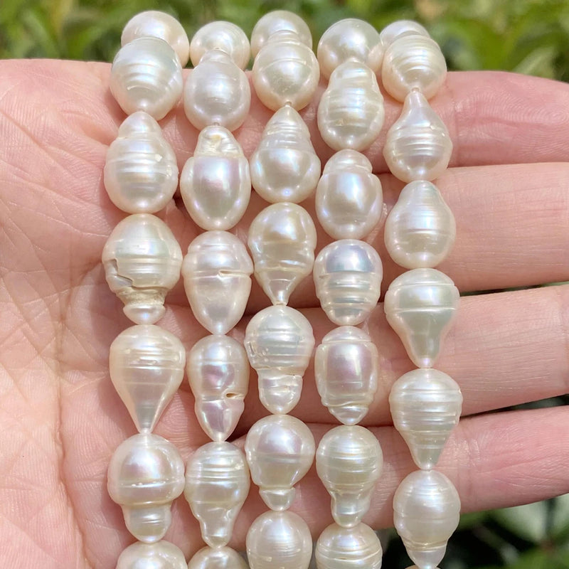 14pcs 8x12mm Natural Freshwater Baroque Pearls Beads Jewelry Making