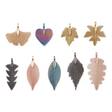 14pcs Iron Electroplate Grape Leaf Pendants DIY Jewelry Making Crafts Mix