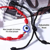 14pcs Eye Evil Bracelets 7 Knots Braided Rope Red Bracelet Jewelry