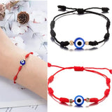 14pcs Eye Evil Bracelets 7 Knots Braided Rope Red Bracelet Jewelry
