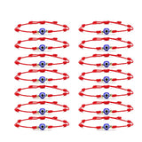 14pcs Eye Evil Bracelets 7 Knots Braided Rope Red Bracelet Jewelry