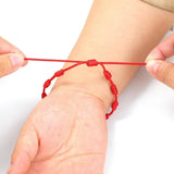 14pcs Eye Evil Bracelets 7 Knots Braided Rope Red Bracelet Jewelry