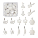 14pcs Natural Shell Pendants for Jewelry Making