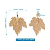 14pcs Grape Leaf Filigree Pendant for Jewelry Making