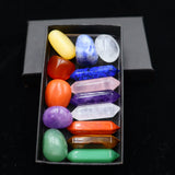 14pcs Irregular Stone Hexagonal Crystal Chakras Reiki Healing Home Gift Box
