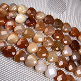 14pcs Heart Shape Natural Agates Beads 15x15x7mm DIY Necklaces Bracelets