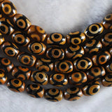 14x10 MM Natural Brown Tibetan Mystical Eyes Agates Beads Loose Stone Beads