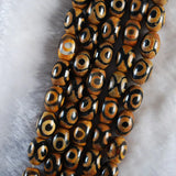 14x10 MM Natural Brown Tibetan Mystical Eyes Agates Beads Loose Stone Beads