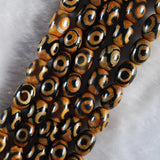 14x10 MM Natural Brown Tibetan Mystical Eyes Agates Beads Loose Stone Beads