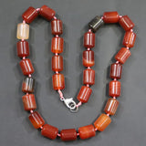 14x10MM Agates Crystal Quartz Barrel Beads Necklace
