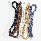 14x10MM Agates Crystal Quartz Barrel Beads Necklace