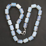 14x10MM Agates Crystal Quartz Barrel Beads Necklace