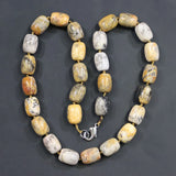 14x10MM Oval Beads Stone Necklace Grey Agate Turquoise Charm DIY Jewelry