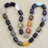 14x10MM Oval Beads Stone Necklace Grey Agate Turquoise Charm DIY Jewelry