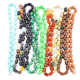 14x10MM Oval Beads Stone Necklace Grey Agate Turquoise Charm DIY Jewelry