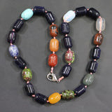 14x10MM Oval Beads Stone Necklace Grey Agate Turquoise Charm DIY Jewelry