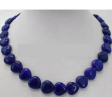 14mm Light Aquamarine Heart Gemstone Necklace 20''