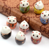 Fortune Cat Ceramic Beads DIY Jewelry Making