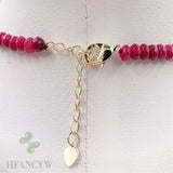 Baroque Pearl Pendant Ruby Necklace 18 Inches