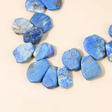 Lapis Stone Spacer Beads Flat Irregular Shape DIY Jewelry 28Pcs